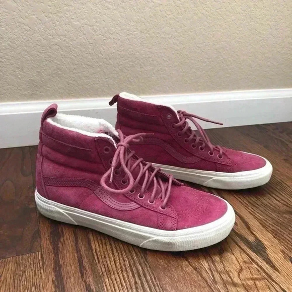 Vans Off The Wall Scotchgard Sk8 Hi Women’s 8 Purple Leather 721454 - Picture 4 of 16